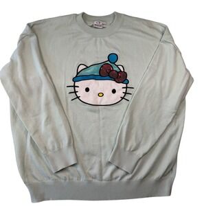 Aeropostale Hello Kitty Mint‎ Green Sequin Bow Knit Sweater Womens XL Pullover